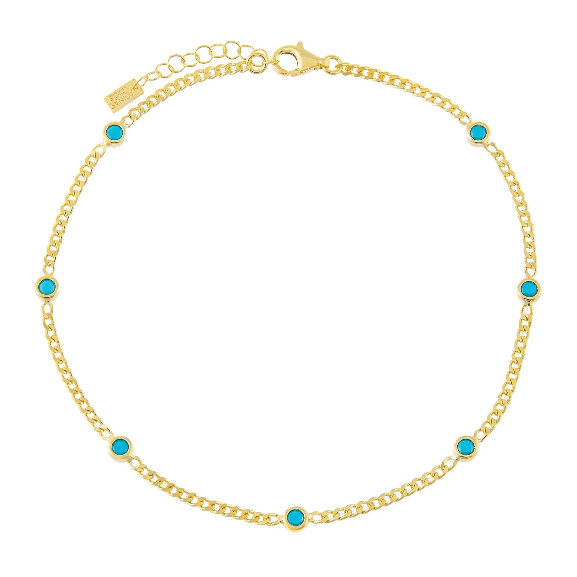 CZ Colored Cuban Chain Anklet