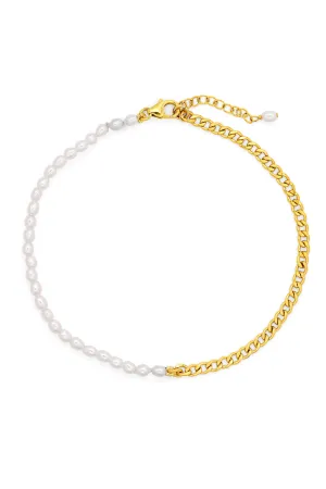 Dahlia Pearl Link Anklet