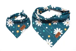 Daisy Drizzle Teal - Pet Bandana