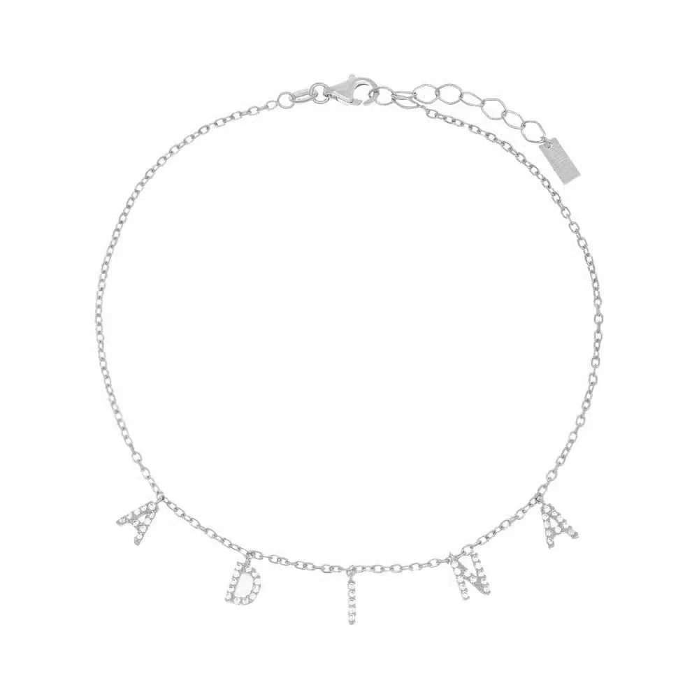 Dangling Block Name Anklet