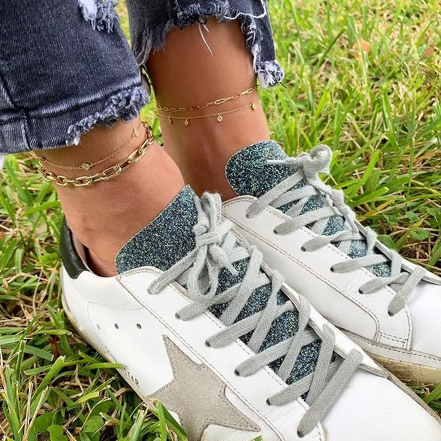 Dangling Rainbow Bezel Anklet