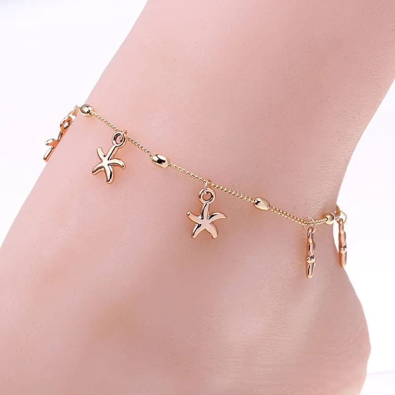 Dangling Starfish Charms Anklet