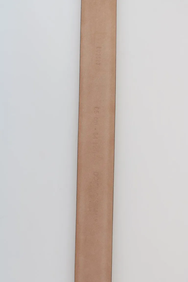 Dark Brown Leather Silver Buckle Belt