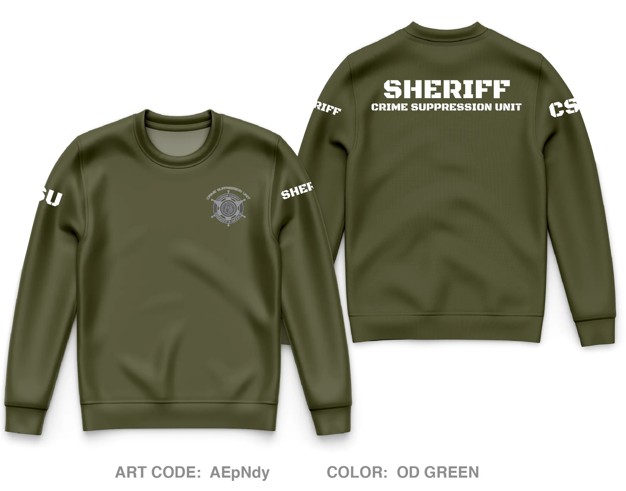DCSO Crime Suppression Unit Store 1 Core Men's Crewneck Performance Sweatshirt - AEpNdy