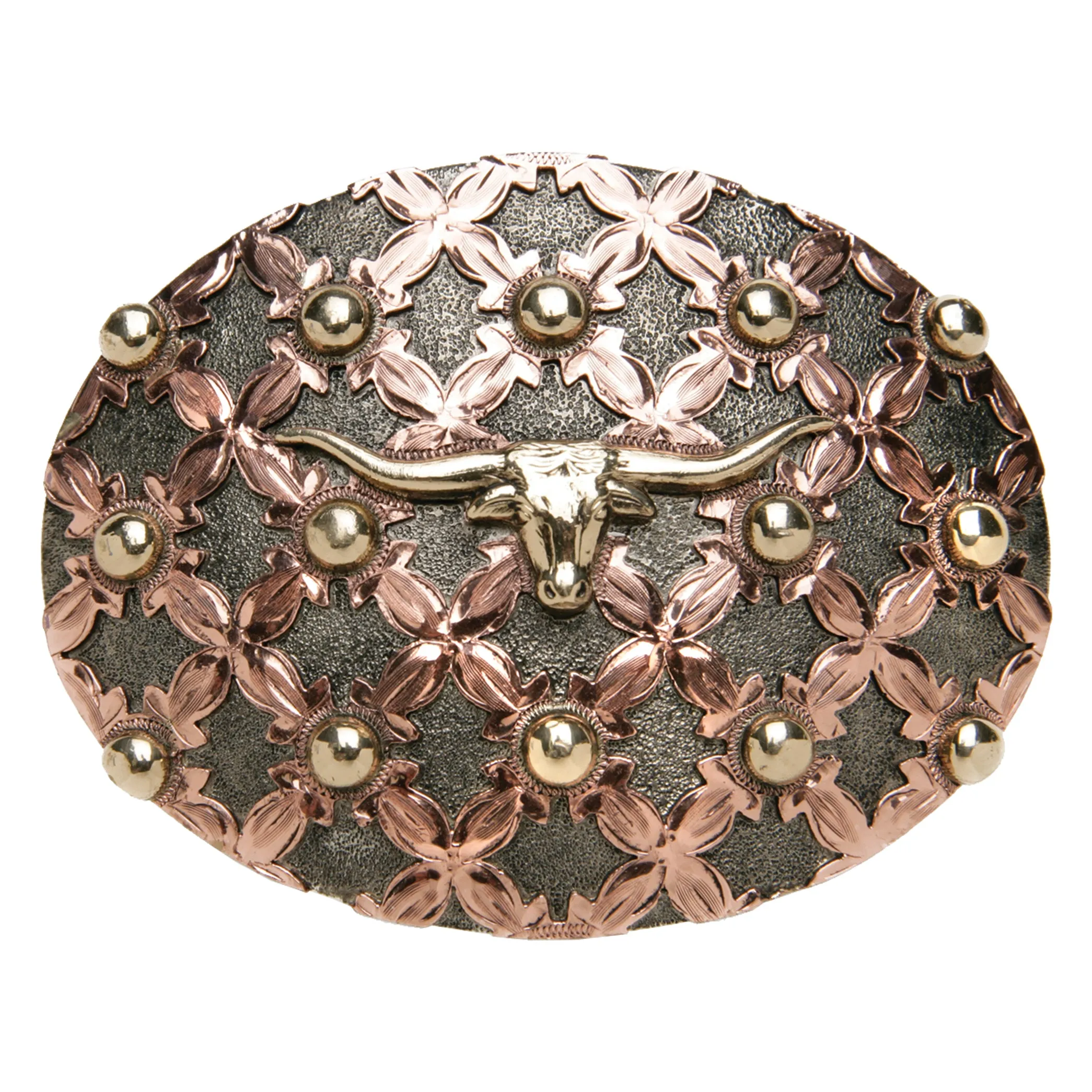 “Del Rio” Basket Weave Longhorn Buckle