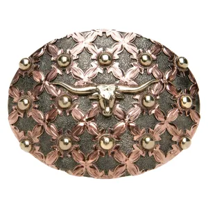 “Del Rio” Basket Weave Longhorn Buckle