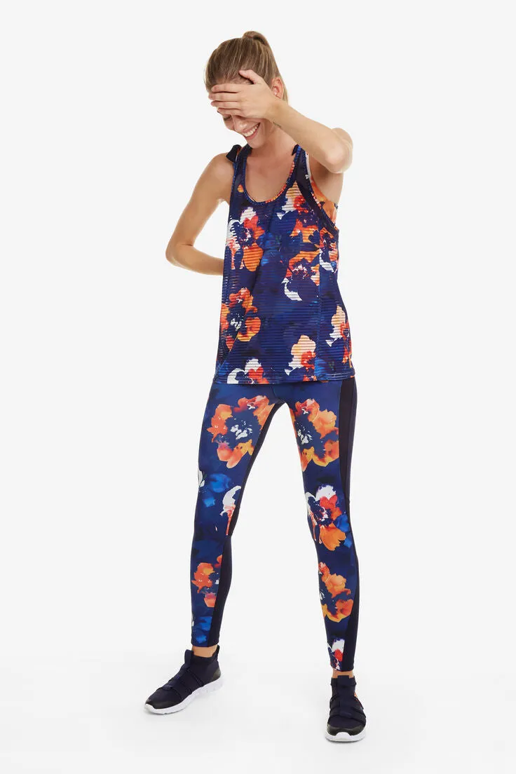 Desigual Sport Racerback Top - Camo Flower