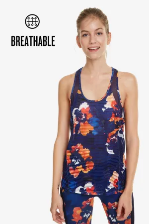 Desigual Sport Racerback Top - Camo Flower