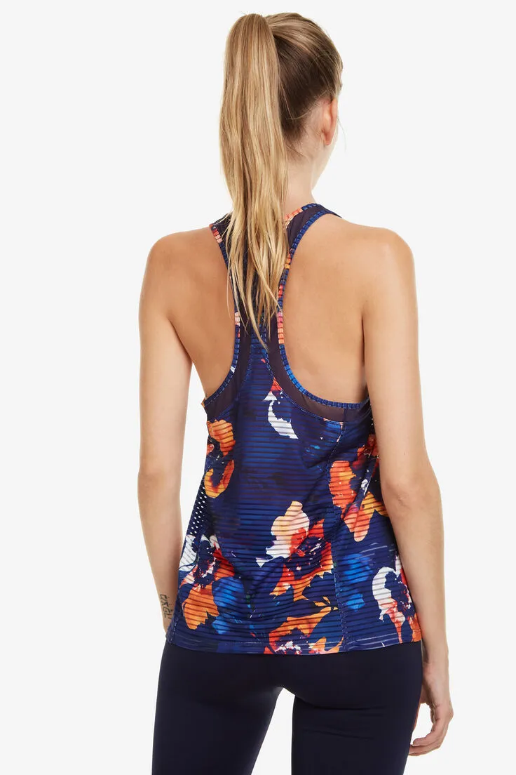 Desigual Sport Racerback Top - Camo Flower