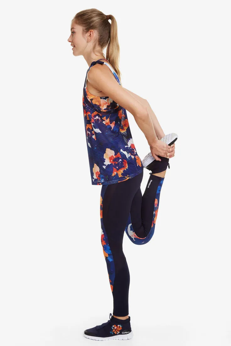 Desigual Sport Racerback Top - Camo Flower