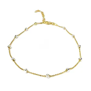 Diamond Cut Bead Two Tone Anklet