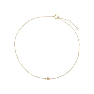 Diamond Solitaire Bezel Anklet 14K