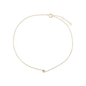 Diamond Trio Cluster Pendant Anklet 14K