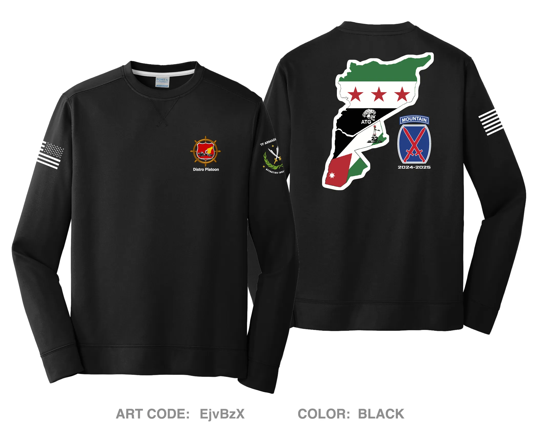 Distro platoon, 1-32 IN BN, 10 MTN DIV Core Men's Crewneck Performance Sweatshirt - EjvBzX