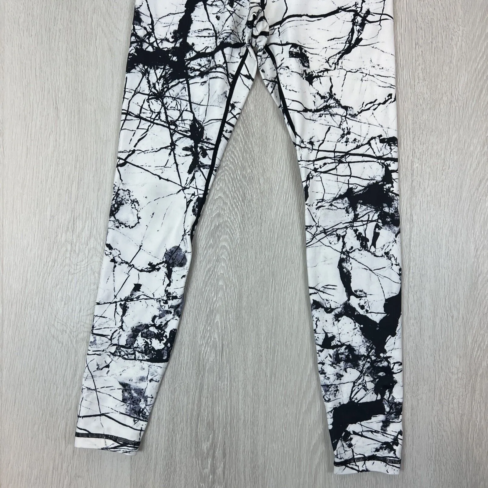 Do You Even Womens White Marble Activewear Leggings Size XS