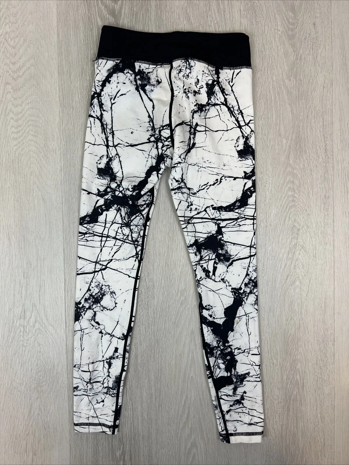 Do You Even Womens White Marble Activewear Leggings Size XS