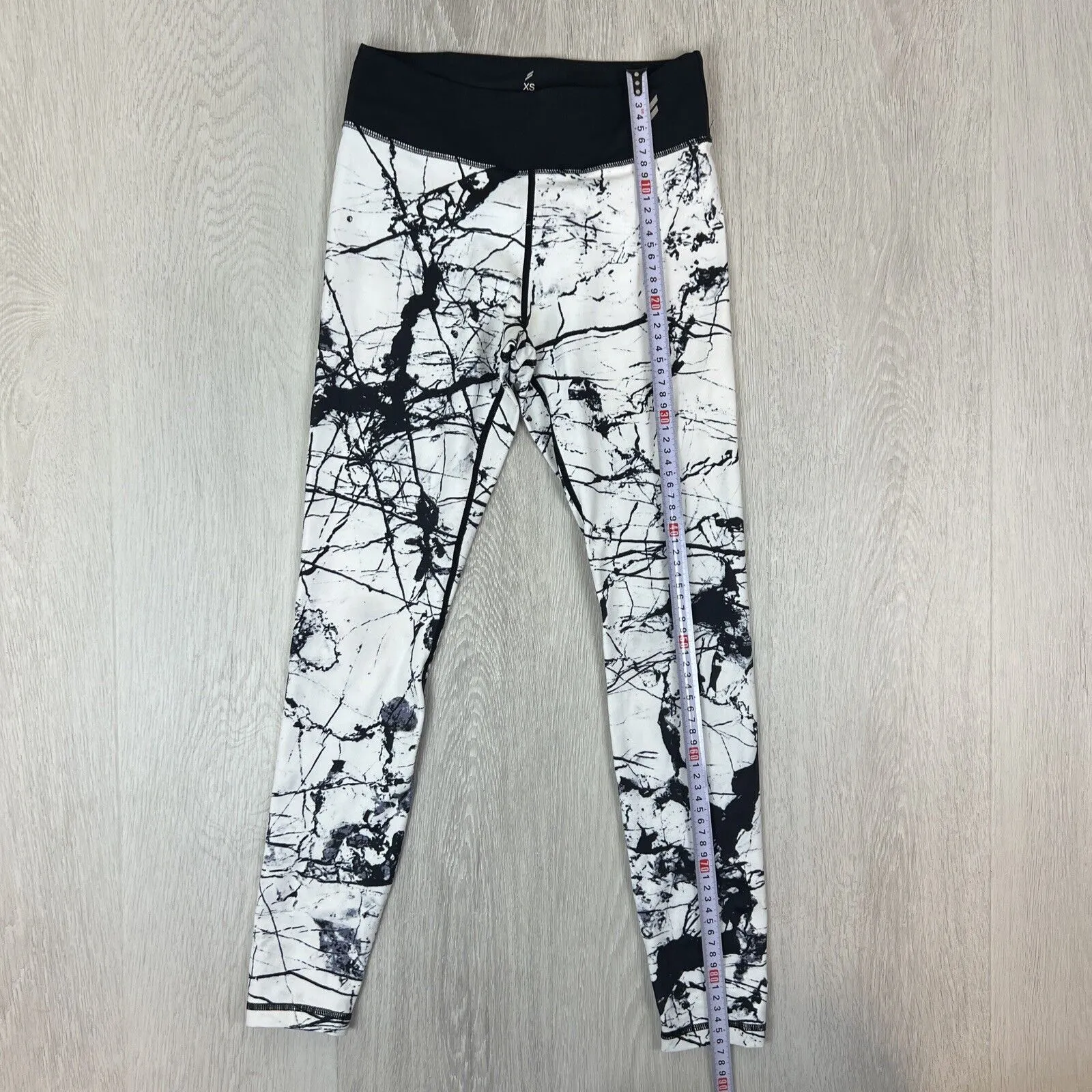 Do You Even Womens White Marble Activewear Leggings Size XS