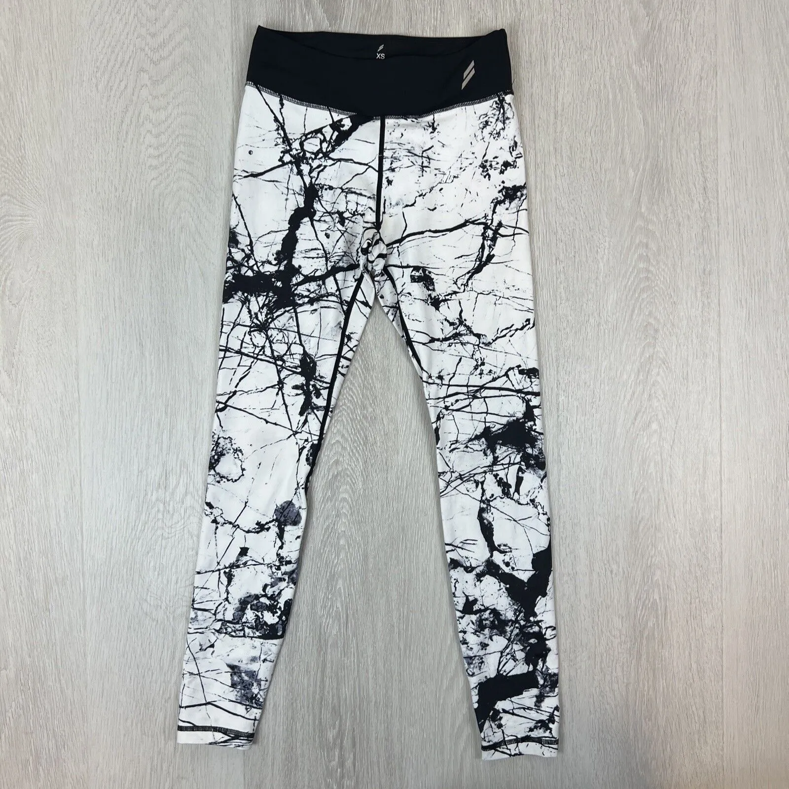 Do You Even Womens White Marble Activewear Leggings Size XS