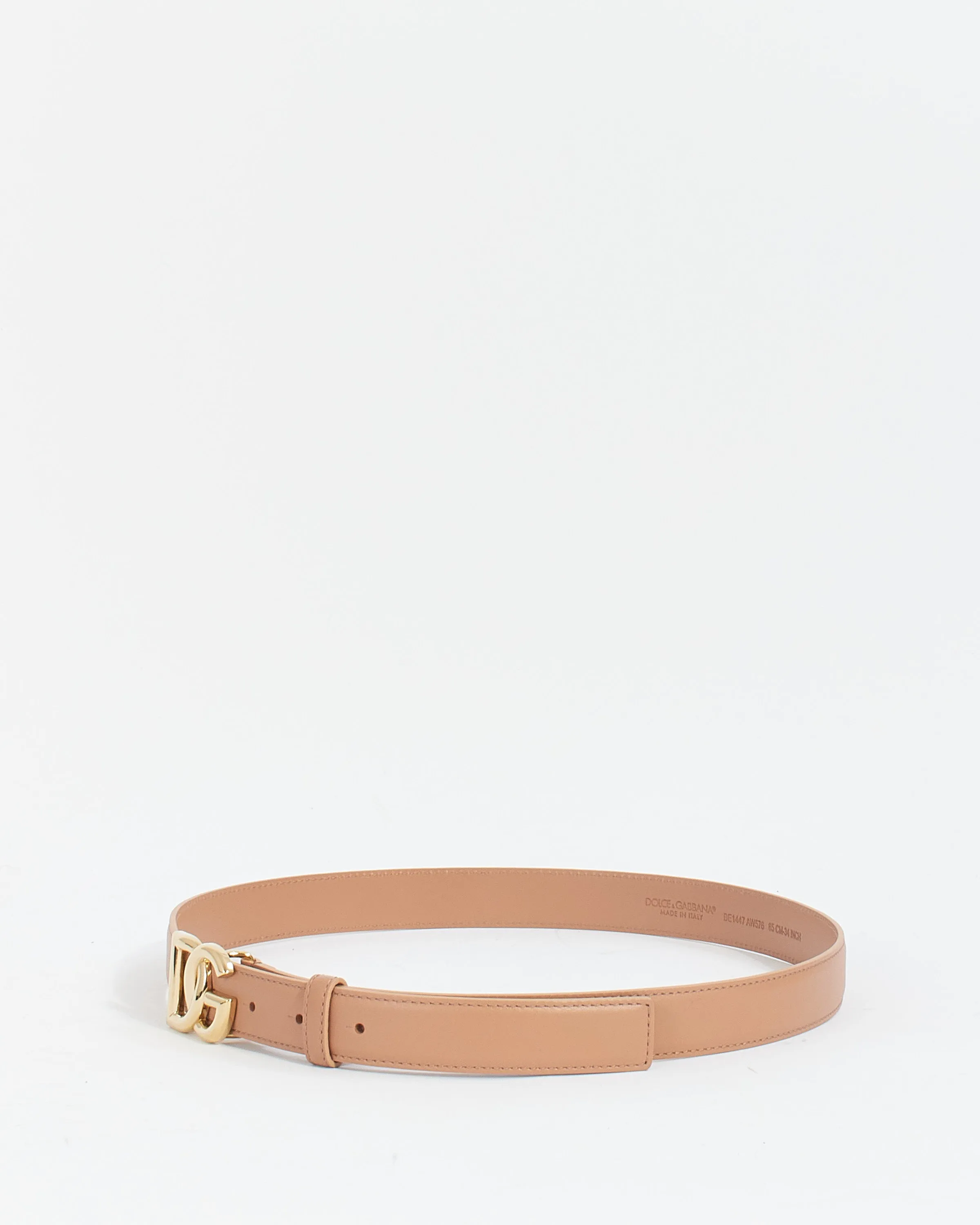 Dolce & Gabbana Pink Leather DG Logo Buckle Belt - 34
