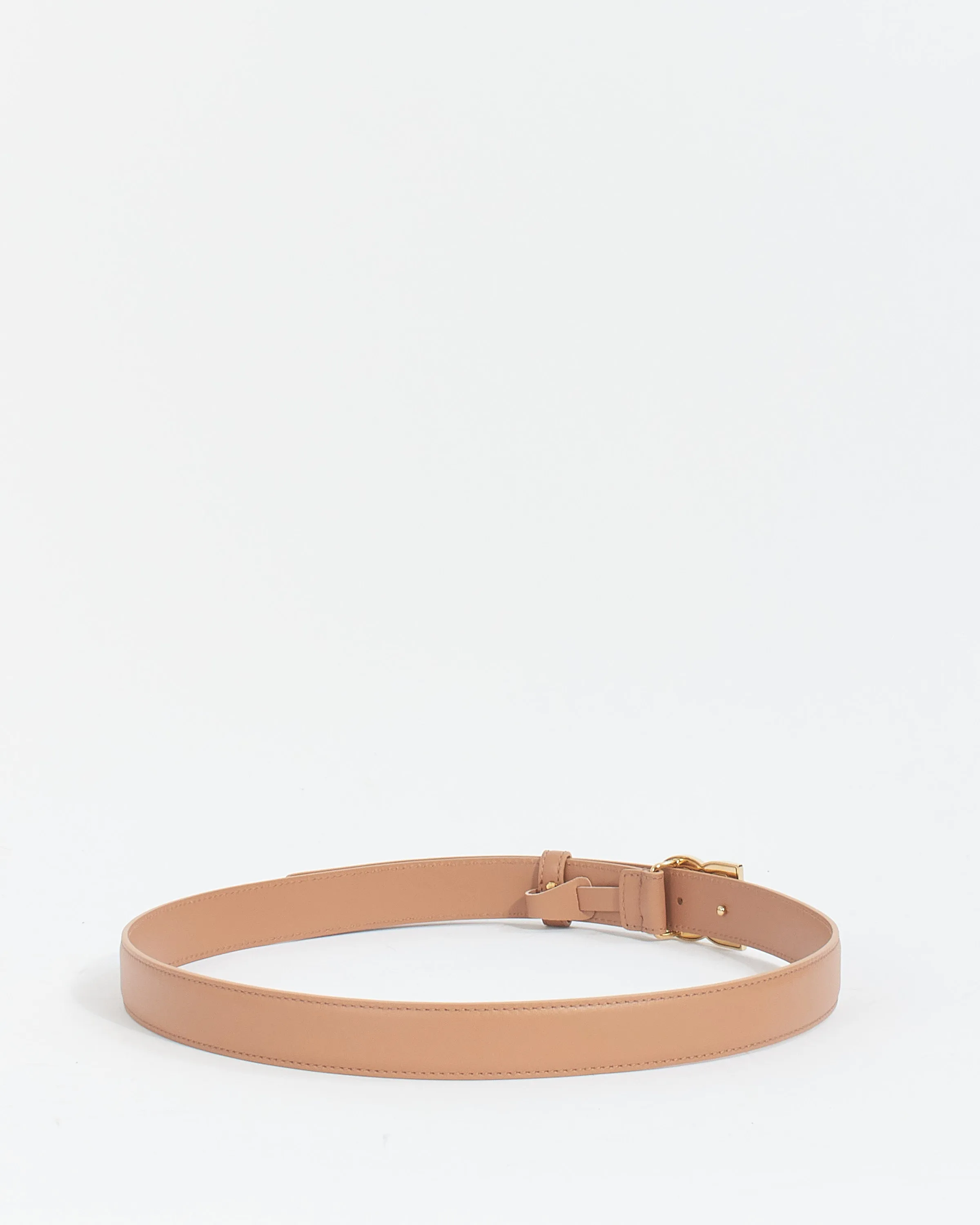 Dolce & Gabbana Pink Leather DG Logo Buckle Belt - 34
