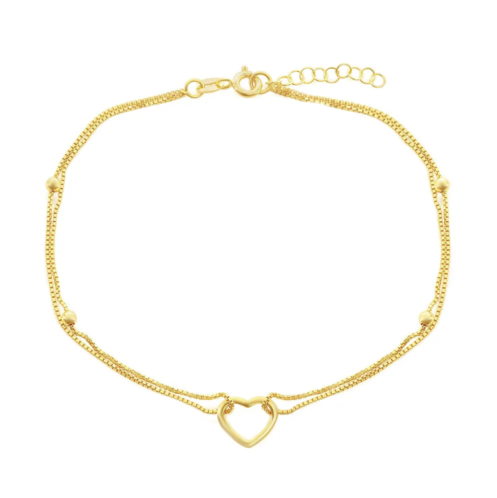 Double Chain Heart Anklet