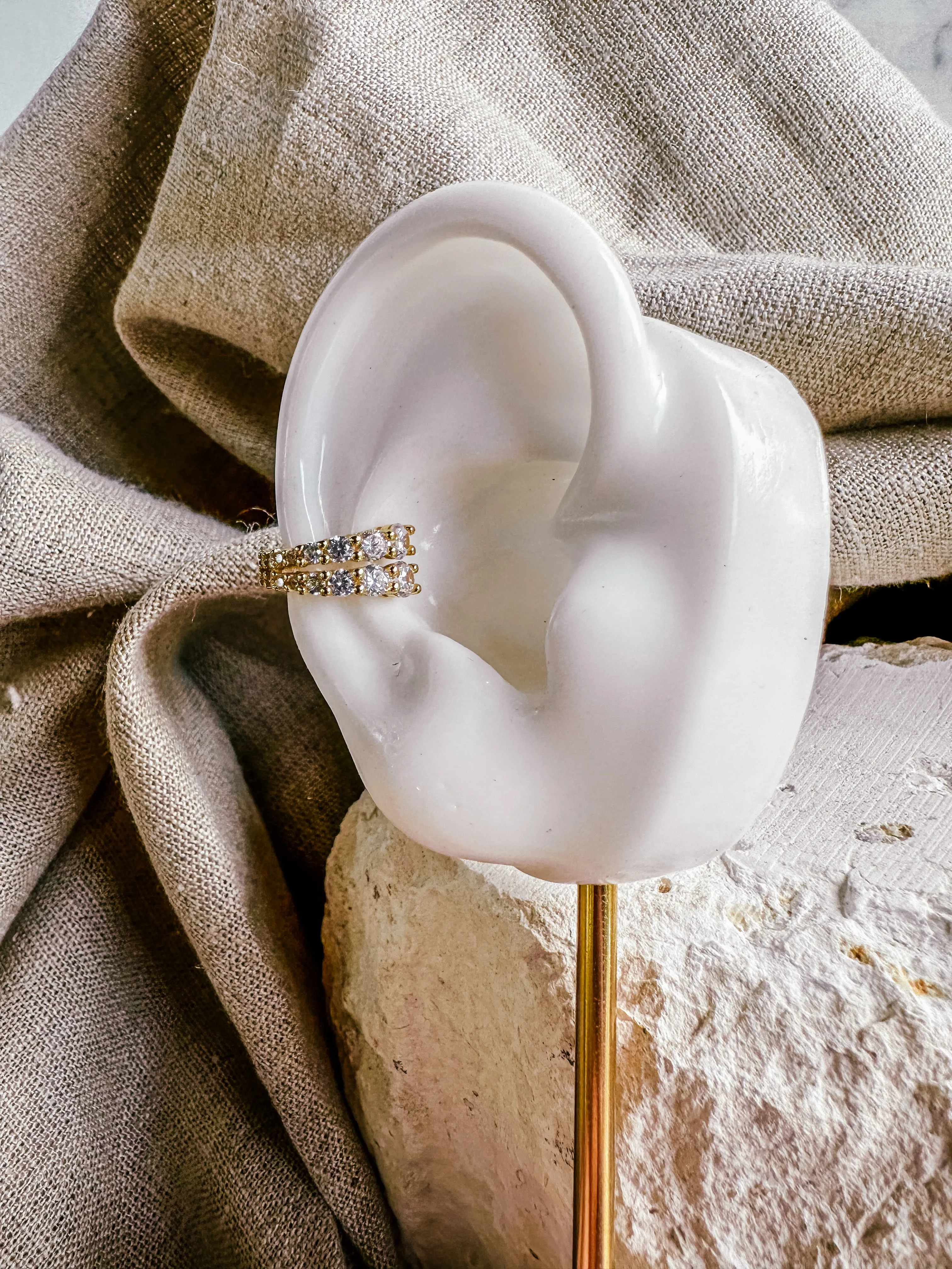 Double Crystal Ear Cuffs