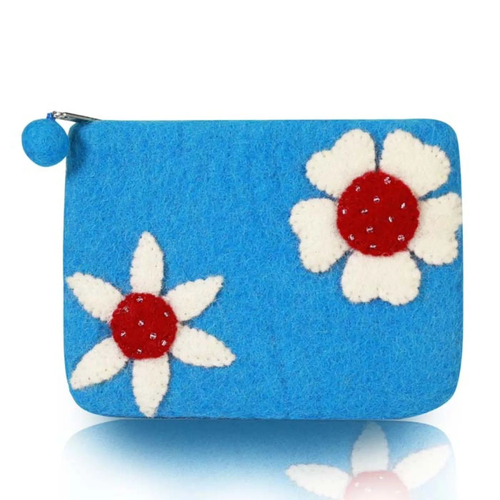 Double Flowers Attached Coin Purse