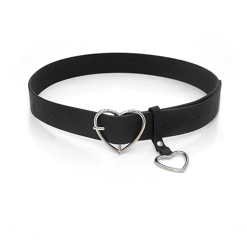 Double Ring Waist Belt PU Leather Metal Buckle