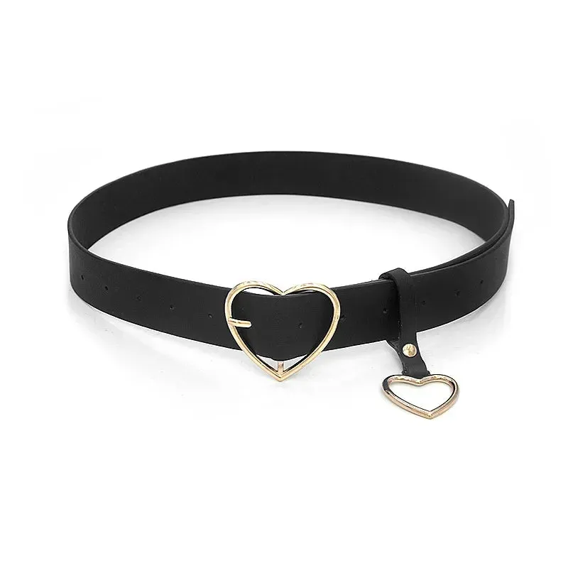 Double Ring Waist Belt PU Leather Metal Buckle