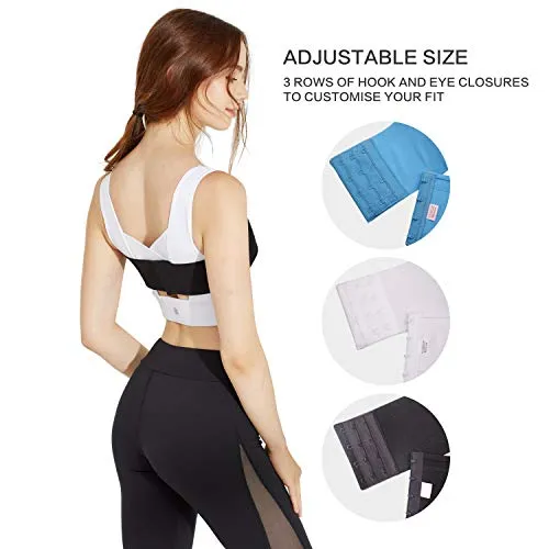 DREAM SLIM Activewear Breast Support Band No-Bounce Extra Sports Bras for Women Adjustable Sports Bra Strap (Blue, S)