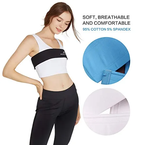 DREAM SLIM Activewear Breast Support Band No-Bounce Extra Sports Bras for Women Adjustable Sports Bra Strap (Blue, S)