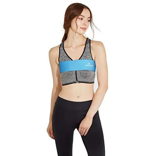 DREAM SLIM Activewear Breast Support Band No-Bounce Extra Sports Bras for Women Adjustable Sports Bra Strap (Blue, S)