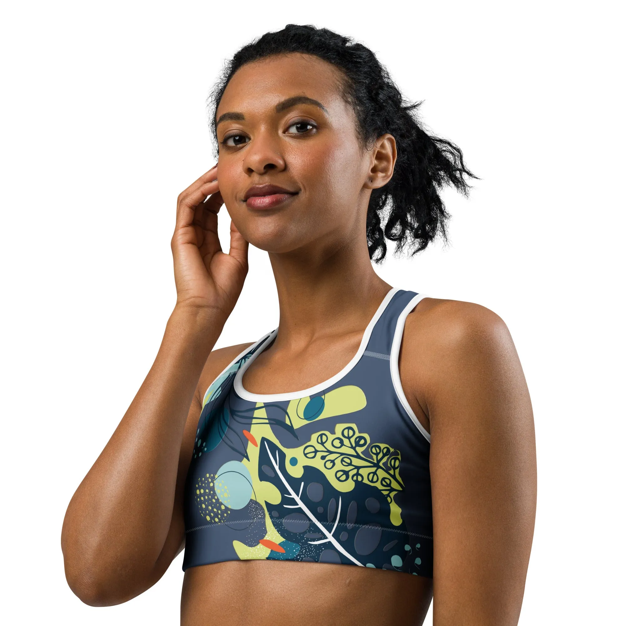 Drop Leaves Sports Bra