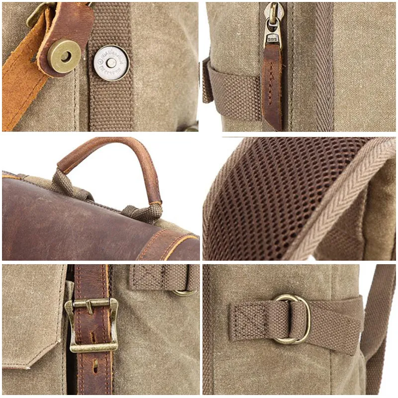 DSLR Camera Backpack Waxed Canvas Camera Backpack Waterproof Backpack