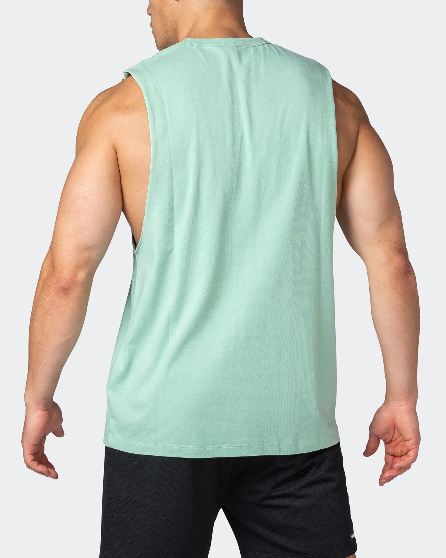 Ease Drop Arm Heavy Vintage Tank - Washed Pastel Green