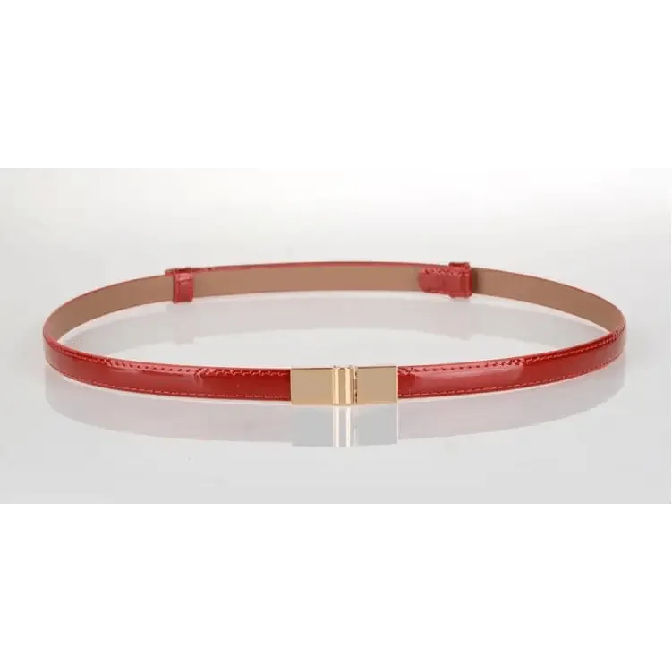 Elegant Thin Adjustable Belt PU Leather  One Size Buckle Women Waistbands New Design Multiple Colors Belts For Women