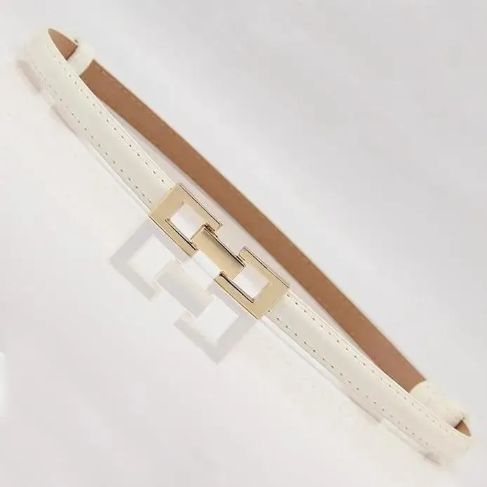 Elegant Thin Adjustable Belt PU Leather  One Size Buckle Women Waistbands New Design Multiple Colors Belts For Women