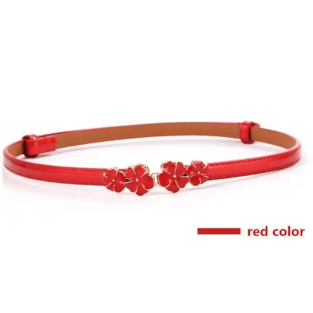 Elegant Thin Adjustable Belt PU Leather  One Size Buckle Women Waistbands New Design Multiple Colors Belts For Women