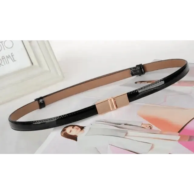Elegant Thin Adjustable Belt PU Leather  One Size Buckle Women Waistbands New Design Multiple Colors Belts For Women