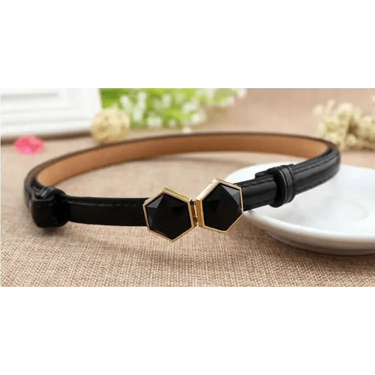 Elegant Thin Adjustable Belt PU Leather  One Size Buckle Women Waistbands New Design Multiple Colors Belts For Women