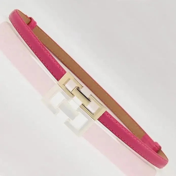 Elegant Thin Adjustable Belt PU Leather  One Size Buckle Women Waistbands New Design Multiple Colors Belts For Women