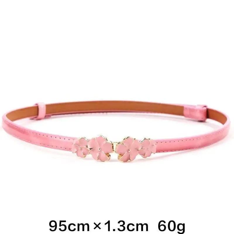 Elegant Thin Adjustable Belt PU Leather  One Size Buckle Women Waistbands New Design Multiple Colors Belts For Women