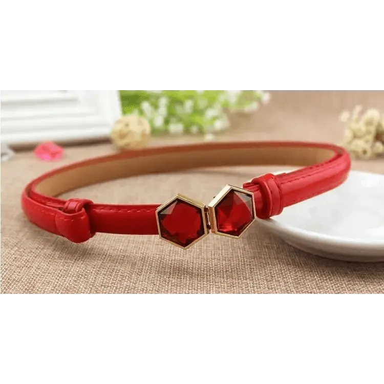 Elegant Thin Adjustable Belt PU Leather  One Size Buckle Women Waistbands New Design Multiple Colors Belts For Women