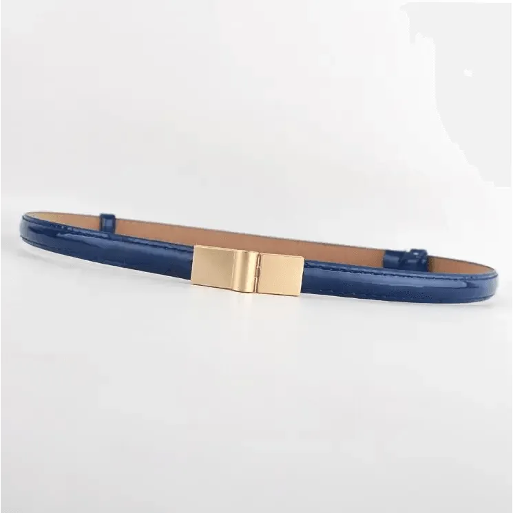 Elegant Thin Adjustable Belt PU Leather  One Size Buckle Women Waistbands New Design Multiple Colors Belts For Women