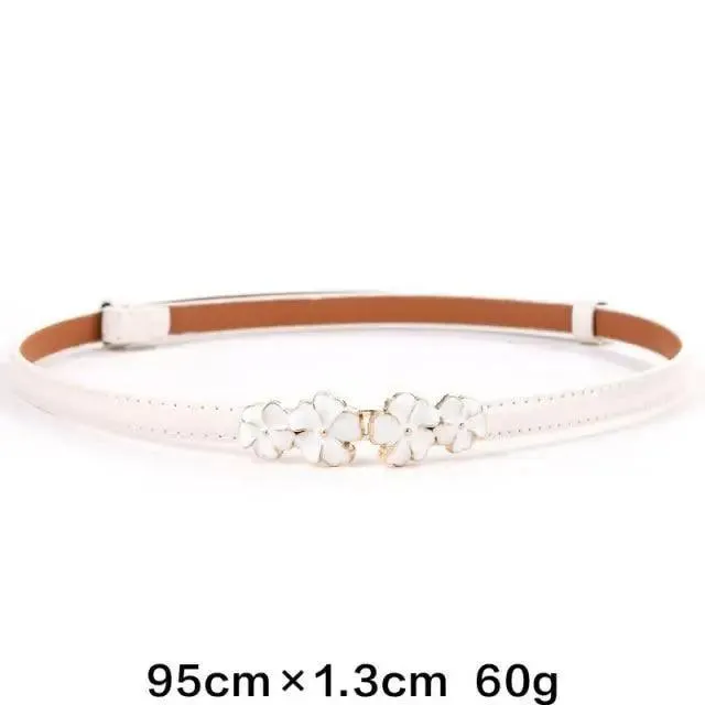 Elegant Thin Adjustable Belt PU Leather  One Size Buckle Women Waistbands New Design Multiple Colors Belts For Women
