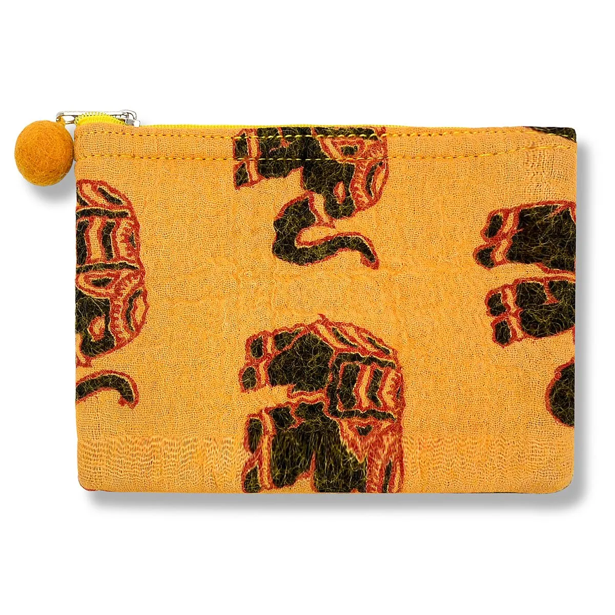 Elephant Print Felt Coin Purse
