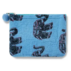 Elephant Print Felt Coin Purse