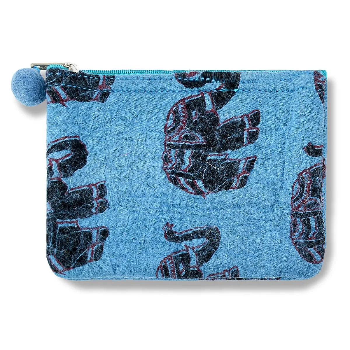 Elephant Print Felt Coin Purse