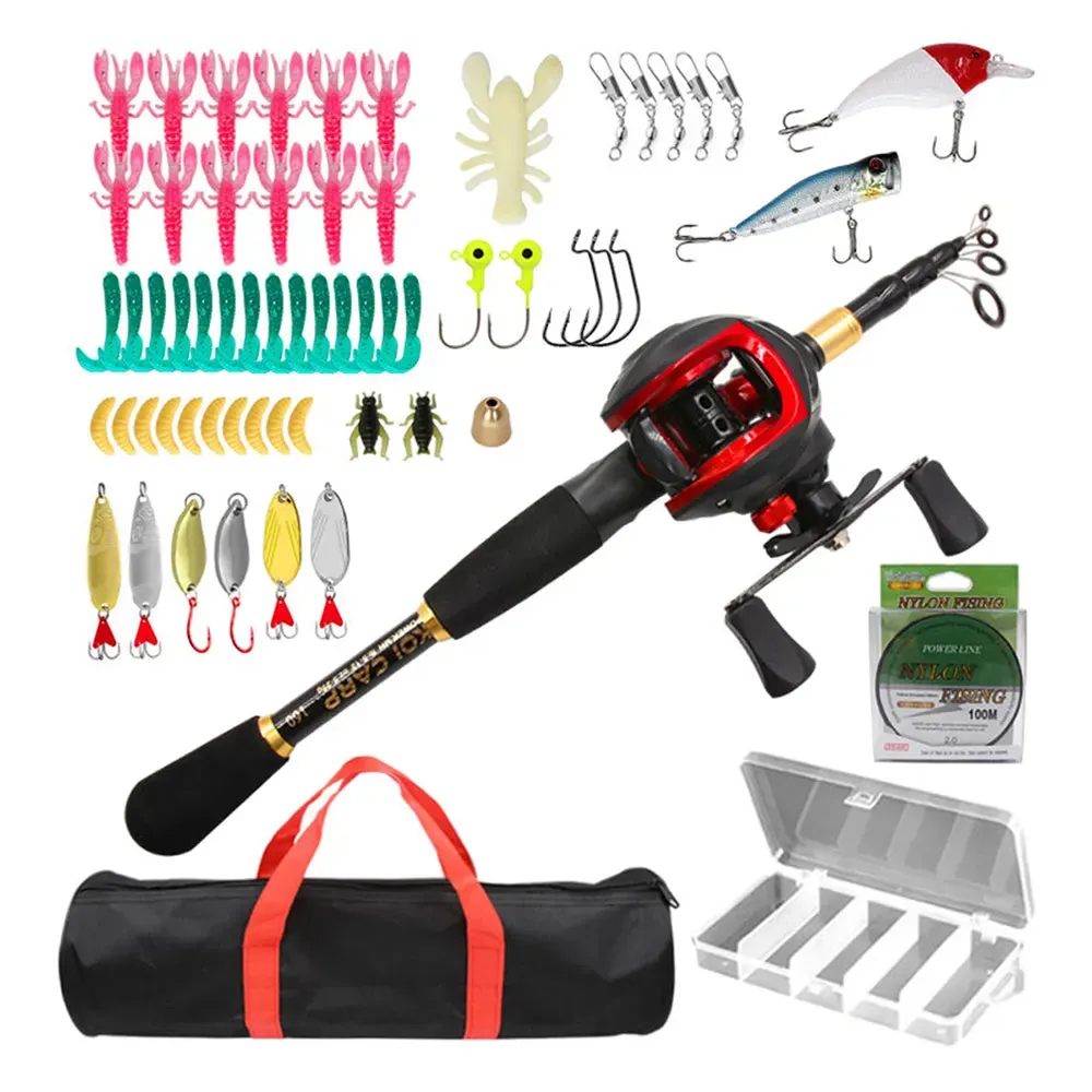 Emergency Telescopic Fishing Rod & Lure Kit – Compact, Portable & Ready for Survival