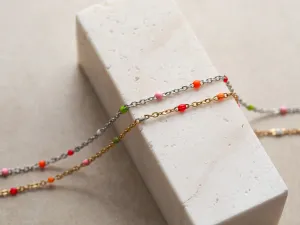 Enamel Cable Chain | Pink, Orange